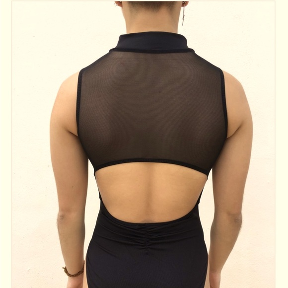 Motionwear Zip Front Mock Neck High Cut Leg Leotard - Picture 2 of 2